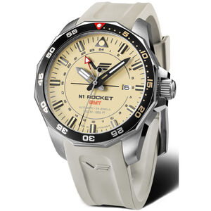 225A713-SBEIGE Vostok Europe N1 Rocket GMT automata f&eacute;rfi anal&oacute;g kar&oacute;ra