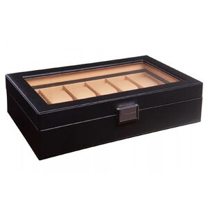 984 Edelwolle Karbon fekete műbőr óratartó doboz 12db órának 984 Edelwolle Karbon fekete műbőr óratartó doboz 12db órának